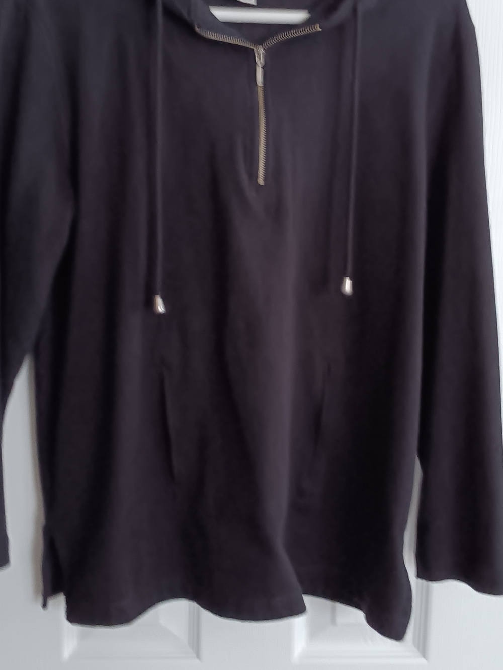 Women's Black Half-Zip Hoodie Sweater